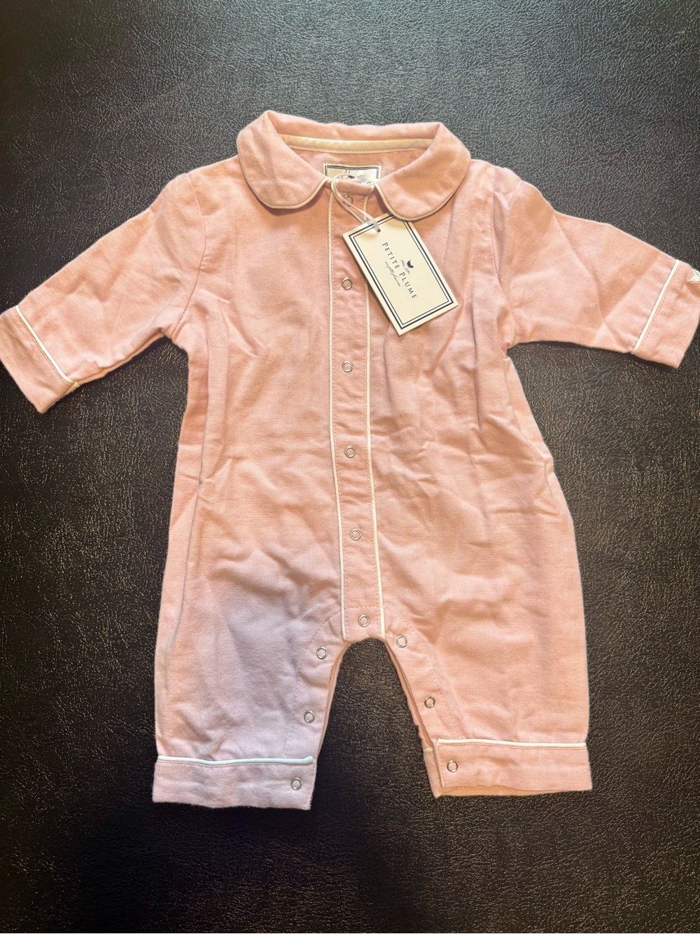 Classic Petite Plume Collar Baby One-Piece Romper